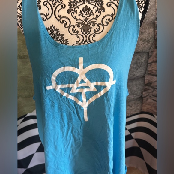 Thirty Seconds to Mars Official Merchandise - Graphic White and Blue Tank Top - Picture 1 of 5
